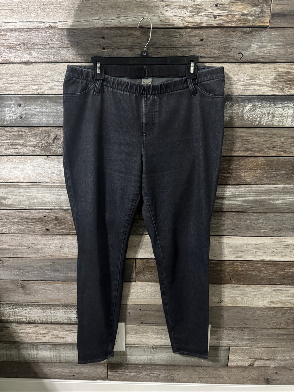 Black Distressed Women’s Stretch Denim Jeggings - Classic Pull-On